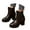 Brown, variant on Heel Round Toe Mid Calf Boots with Side Zipper Fashion Booties for Fall and Winter Comfortable Wear