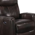 thumbnail image 3 of Benjara BM225772 Faux Leather Upholstered Wooden Recliner with Switch Panel, Brown, 3 of 3