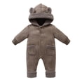 thumbnail image 2 of AWZXDE Girls knit rompers Suede Lined Long Sleeve Toddlers romper winter Button Up Toddlers girl fall clothes Casual Cold Weather Outfits Purple - 12-18 Months, 2 of 4