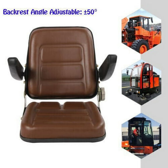 1* Tractor Forklift Seat Adjustable Backrest for Dumper Mower Digger Armrest