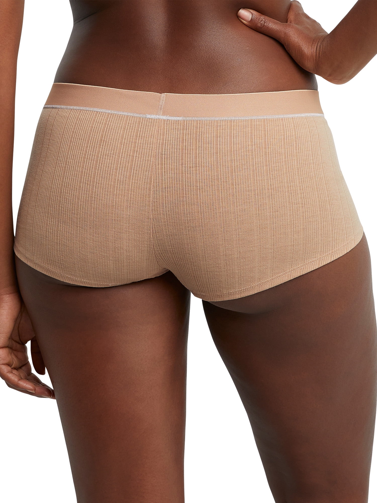 Hanes Originals Women's Boyshorts Underwear, Soft & Stretchy Ribbed Blend, 3-Pack