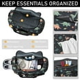 thumbnail image 4 of Women Men Gym Bag,Dark Blue Dinosaurs Space Pattern Small Duffle Bag Spend the Night Bags for Women with Shoes Compartment Washbag,Detachable Shoulder Strap,19.7x8.3x11 Inches, 4 of 5