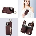 thumbnail image 3 of Allytech Wallet Case for iPhone 16, Card Holder & Zipper Pocket, Finger Grip Ring, Screen & Camera Protection, Luxury PU Leather Kickstand Double Buttons Flip Shockproof Case, Jujubered, 3 of 7