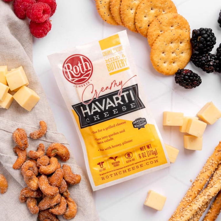 Roth Horseradish Havarti Cheese - 6 Oz Block, Creamy Cheese With Horseradish Flavor