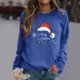 thumbnail image 2 of Gibobby Sudadera navideña mujer de manga larga con cuello redondo y estampado navideño para mujer(Azul,CH), 2 of 4