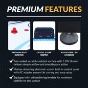 Hathaway Enforcer 5.5 Ft Air Hockey Table for Family Game Room - With LED Scoring, High-Output Blower, Manual Backup, Strikers & Pucks - Blue and White Finish