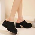 thumbnail image 2 of Anuirheih Clearance Slip on Sandals Women,Women's Fashion Casual Slippers Comfortable Walking Shoe Chunky Heel Round-Toe Sandals(Black), 2 of 6