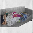 thumbnail image 6 of Modern Soft Flannel Fleece Throw Blanket, Sun Sky Clouds Sail Boat on the Sea Vitray Style Fractal Landscape Funky Picture, Cozy Plush for Indoor and Outdoor Use, 70" x 90", Multicolor, by Ambesonne, 6 of 6