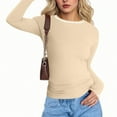 thumbnail image 2 of Womens Blouses Long Sleeve Office Womens Tops Trendy Spring Pullover Shirts for Women Loose Fit My Order My Items, 2 of 4