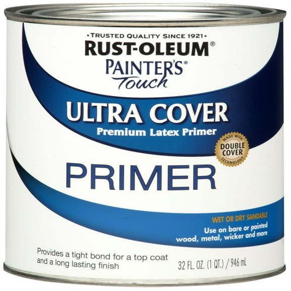 2 Pc, Rust-Oleum Painters' Touch Ultra Cover White Primer 1 Qt
