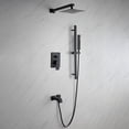 thumbnail image 3 of Lexora LSS12011MB 8 in. Cero Square Rain Shower & Handheld Set, Matte Black, 3 of 8