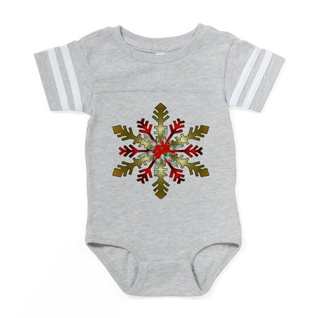 

CafePress - Gold And Red Snowflake - Cute Infant Baby Football Bodysuit