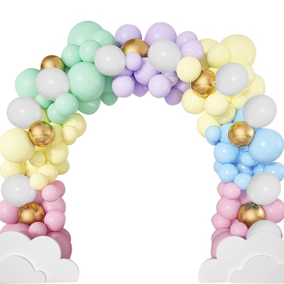 130Pcs Pastel Ballon Guirlande Arc Kit Macaron Assortis Ballons de Couleur Latex Décoration Multicolore Ballon Différente Taille Fond Combinaison Ballon