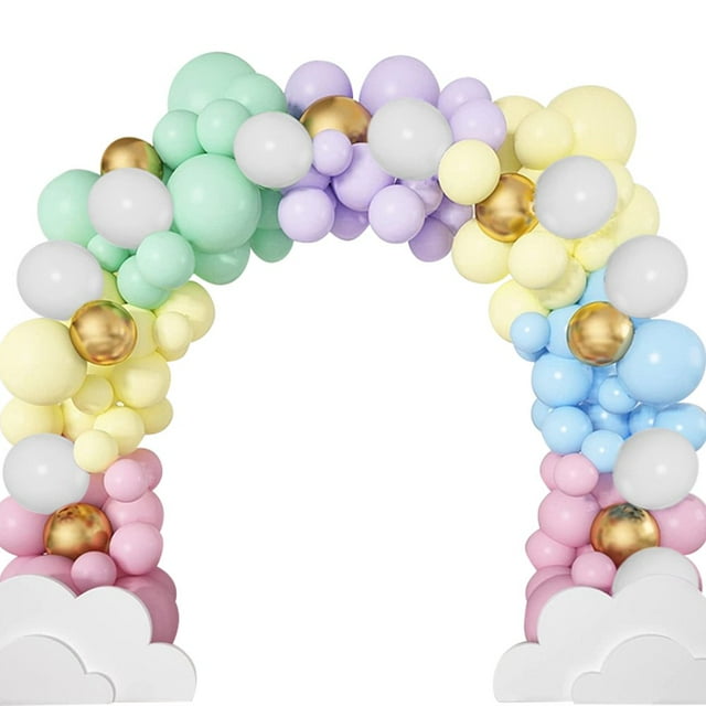 130Pcs Pastel Balloon Garland Arch Kit Macaron Assorted Color Balloons Latex Multicolor Decoration Balloon Different Size Background Combination Balloon