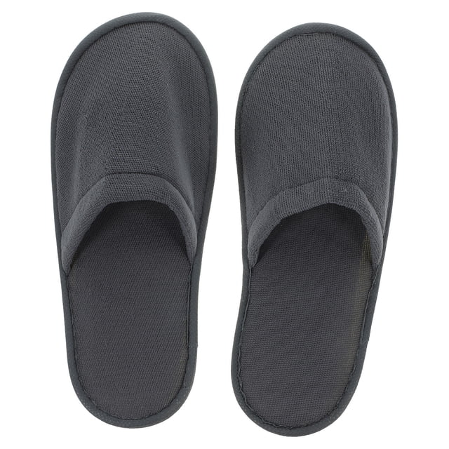 VERDANVERSE 6Pares Pantuflas Para Invitados Desechables Color Gris Oscuro Adecuadas Para Hotel Y Salones