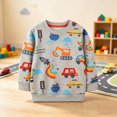 thumbnail image 2 of 2-3 Years Toddler Boys Crewneck Sweatshirt Long Sleeved Top Cute Car Print Outfits Fall Winter Clothes for 12 Months 2t 3t 4t 5t 6t 7t Children, 2 of 6