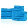 thumbnail image 1 of Eco-Friendly 100% Cotton Ring-Spun 12-Piece Towel Set, 4 Face, 4 Hand, 4 Bath Aster Blue, 1 of 1