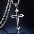 thumbnail image 4 of HSHDLDF Collier Religieux Pendentif Croix Collier simple Rétro Ne Déteint Pas Chaîne Décorative pour Homme (1), 4 of 7