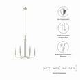 thumbnail image 7 of Modway Rekindle 6-Light Iron Metal Chandelier in Polished Nickel, 7 of 7