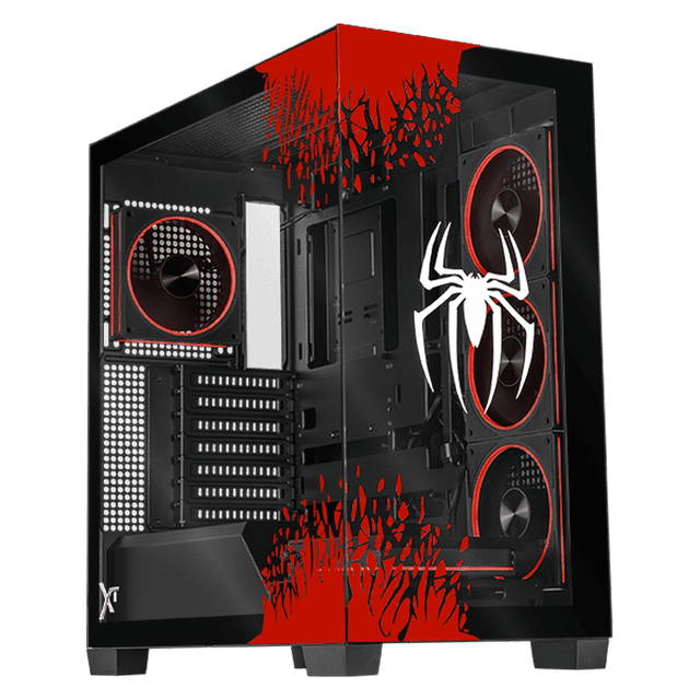 Gabinete XTREME PC GAMING Spider-Man II V2 Edition Media Torre 5 Fan ARGB USB-C Negro CXTSPINBK