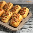 thumbnail image 4 of CHEFMADE Brownie Cake Pan, 8-Cavity Non-Stick Rectangle Muffin Pan Blondie Bakeware for Oven Baking (Champagne Gold), 4 of 13
