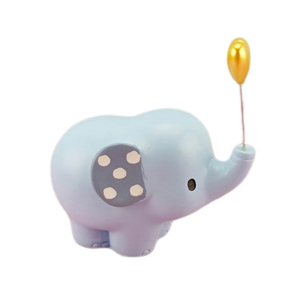 WORGEOUS Elephant Cupcake Topper Miniature Figurines Heart-shaped Decoration