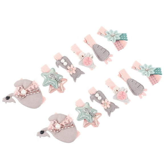 MUSEYA 12Pcs Kids Hairpins Fabric Hair Accessories Hair Organization Birthday