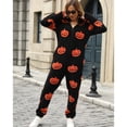 thumbnail image 5 of Defitshape Women's 2025 Onesies Pajamas Hooded Adult One Piece Sleepwear Halloween Fuzzy Fleece Cold Weather Furry Bottom Closed Ankle Jumpsuit Black Medium, 5 of 5