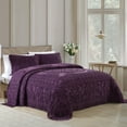 thumbnail image 3 of Beatrice Home Fashions Medallion Chenille Standard Sham Eggplant, 3 of 5