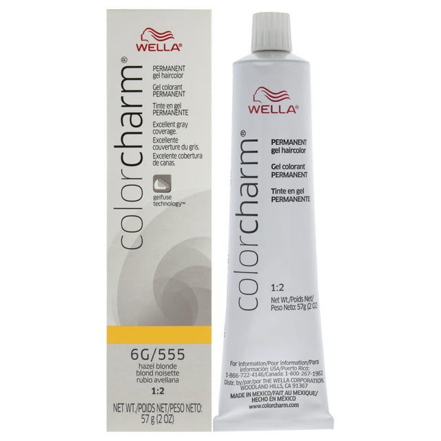 Gel Colorante Permanente Para Cabello Wella Color Charm 6G 555 Haze Blonde Tinte Para Cabello 2 oz