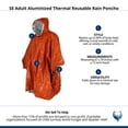 thumbnail image 4 of SE Adult Aluminized Thermal Reusable Rain Poncho, 4 of 4