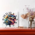 thumbnail image 2 of Dinosaur Colorful Wall Clock Square Silent Non Ticking Battery Operated Clock for Home Bathroom Kitchen Bedroom Living Room, 2 of 8