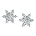 thumbnail image 2 of Bling Jewelry Womens Art Deco Christmas Flower CZ Stud Earrings Snowflake Design, 2 of 4