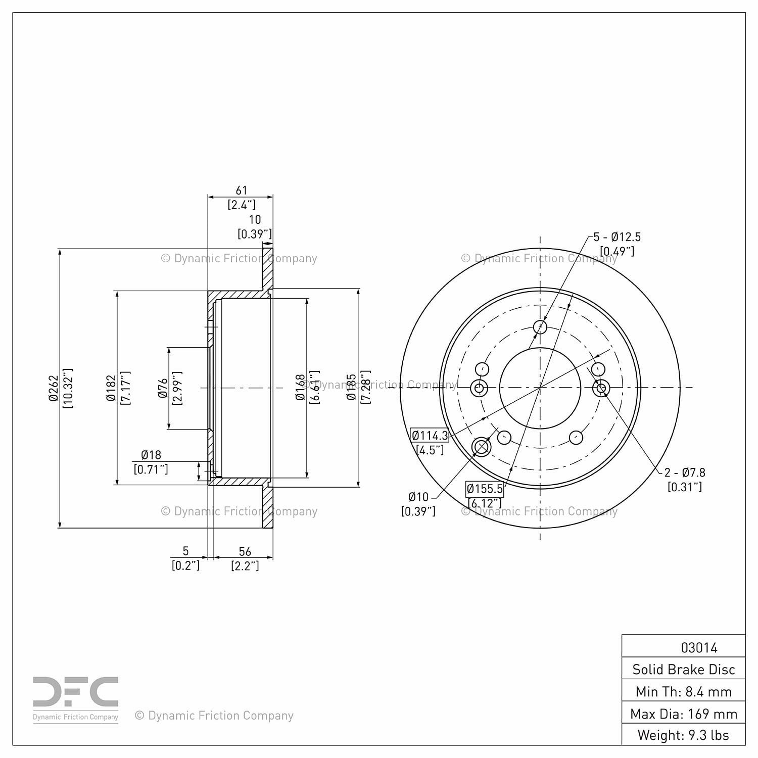 Rear Dynamic Friction Company GEOSPEC Coated Brake Rotor 604-03014