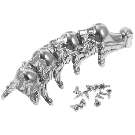 ULTNICE 4pcs Corner Legs for Jewelry Box Zinc Alloy Round Head Silver Decor for Homeowners and Craftsmen