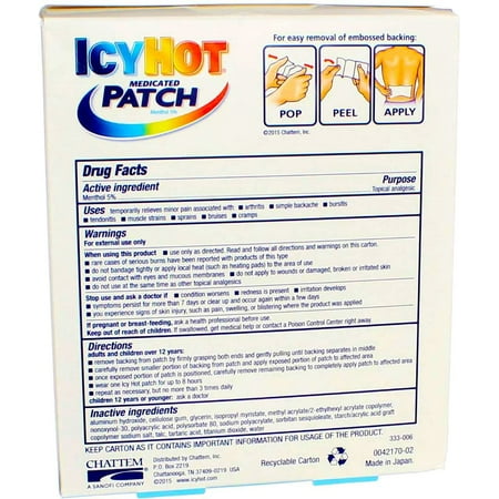 Icy Hot Medicated Extra Strength XL Back & Large Areas Patch, 3 ct, 8 Pack