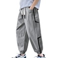 thumbnail image 3 of WAVSUF Boys Jogger Pants with Pockets Elastic Waist Quick Dry Summer Breathable Sports Hiking Pants Gray Size 8, 3 of 7