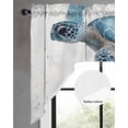 thumbnail image 3 of Teal Green Sea Turtle Kitchen Swag Valances for Windows, Summer Ocean Leaf Wood Grain Swag Valances Curtains for Living Room, Rod Pocket Window Treatments for Bathroom, Bedroom, Cafe, 56"x36", 3 of 6
