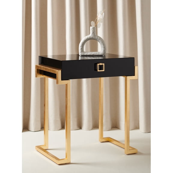 Safavieh Couture Abele Glam Mdf End Table, Black