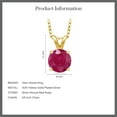 thumbnail image 5 of Gem Stone King 18K Yellow Gold Plated Silver Red Ruby Pendant Necklace for Women (1.00 Cttw, Gemstone July Birthstone, Round 6MM, With 18 inch Silver Chain), 5 of 5