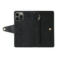 thumbnail image 4 of Nalacover For iPhone 13 Pro Max Zipper Wallet Case,360 Protection Stylish PU Leather Shockproof Magnetic Flip Holder 6 Card Slots and 2 Cash Pockets Cover with Detachable Wrist Strap,Black, 4 of 16