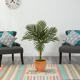 thumbnail image 3 of Nearly Natural 3.5' Golden Cane Artificial Palm Tree in Terracotta Planter, 3 of 4