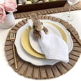 thumbnail image 3 of Nvzi Manteles individuales redondos trenzados, 4 piezas, para mesas de comedor, manteles de yute resistentes al calor de 15 pulgadas, con encaje con volantes, 3 of 4