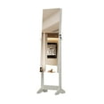 thumbnail image 3 of Jewelry Cabinet Armoire with Full Length Mirror with stand, Jewelry Armoire Organizer, Lockable Storage Cabinet, Interior Lighted Mirror, White, 3 of 5