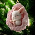 thumbnail image 5 of FeiFu Owl Raccoon Christmas Decorations Christmas Tree Ornaments 2D Flat Printed Acrylic Small Pendants Cute for Tree Hanging Home and Party Decor, 5 of 7
