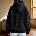 thumbnail image 5 of Yuncity Womens Zip Up Hoodie Leopard Print Fleece Pullover Long Sleeve Loose Fit Pockets Sweatshirt Casual Fall Winter Hooded Jacket Size L Black, 5 of 5