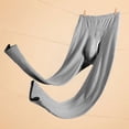 thumbnail image 3 of Pantalones de algodón de cuello alto ajustados y cálidos de un solo color para hombre, pantalones de protección de cintura para otoño e invierno, 3 of 5