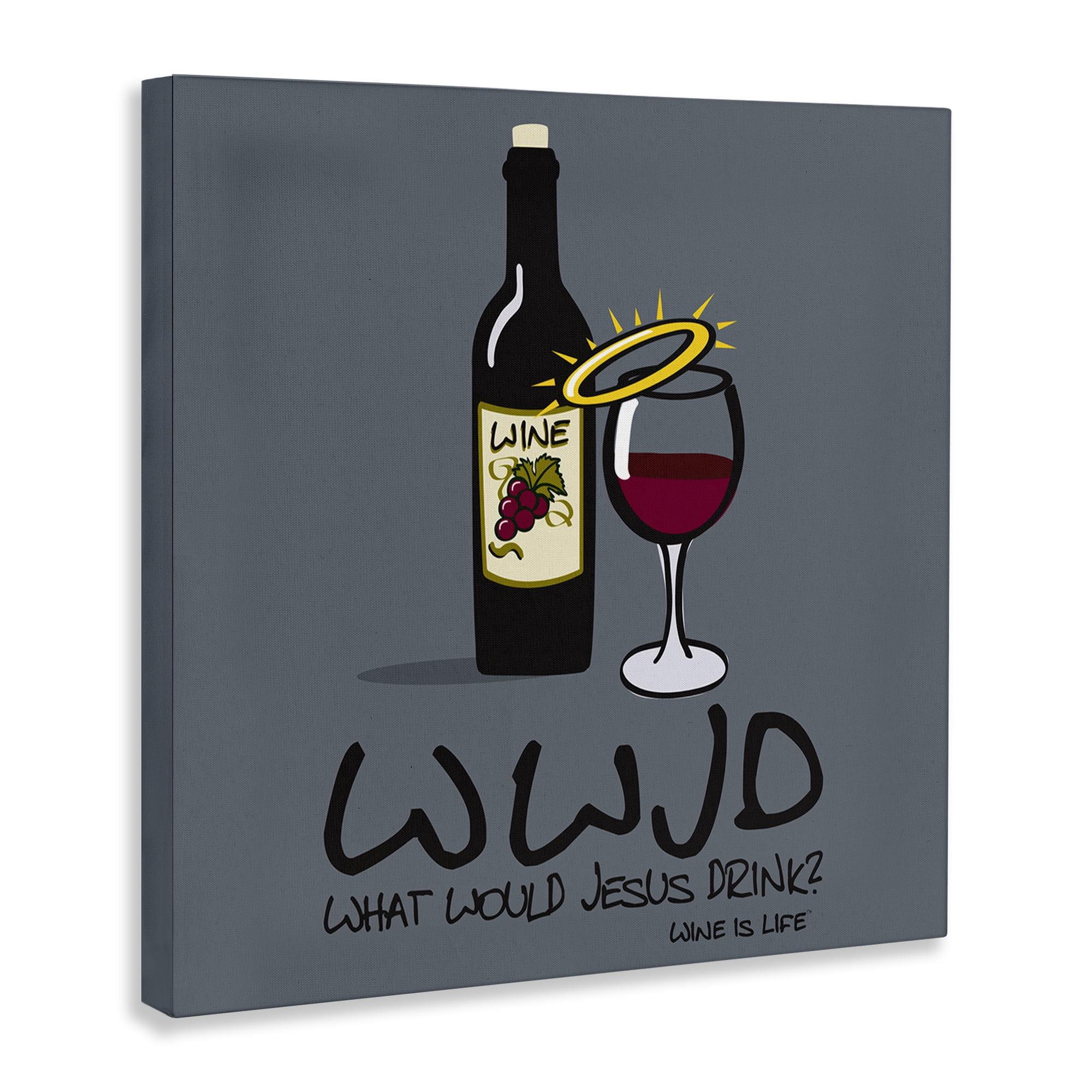 Stupell Industries What Would Jesus Drink Food & Beverage Painting Wrapped Canvas Art Print Wall Art, 36 x 36