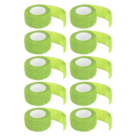 Tattoo Grip Cover, Safe Hygienic Tattoo Grip Tape Portable High Resistance 10pcs Cohesive for Tattooist for Home for Tattoo Salon(Green)