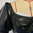 thumbnail image 2 of Vestidos casuales con volantes con cordones de cuero PU Vestidos femeninos Moda suave para viajes FLhrweasw Para estrenar, 2 of 5
